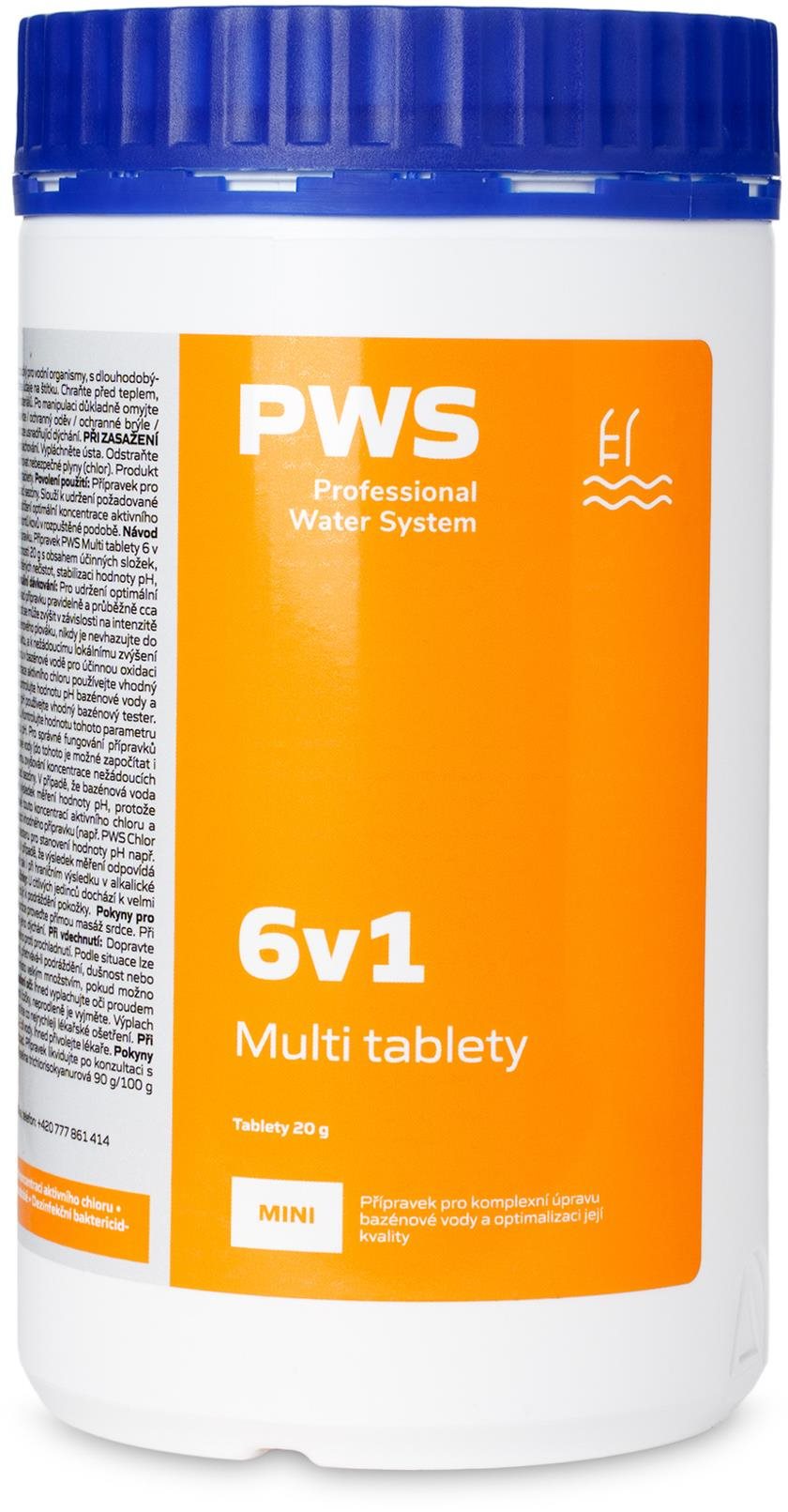 PWS Multi tablety 6v1 do bazénu 20 g 1 kg