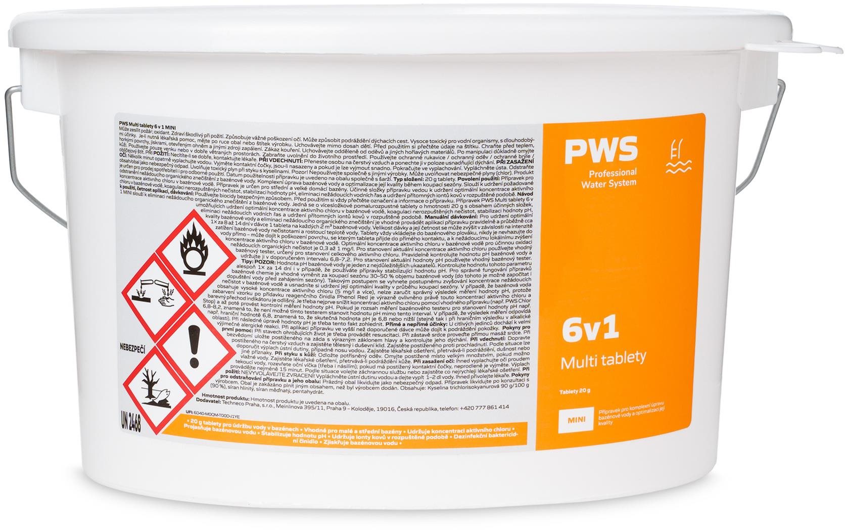 PWS Multi tablety 6v1 do bazénu 20 g 5 kg