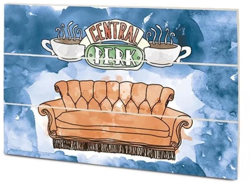 Friends: Centrall Perk Sofa - malba na dřevě