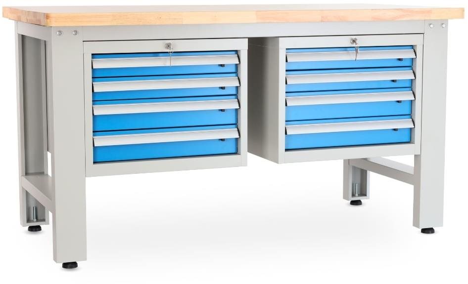 Rauman pracovní stůl Solid OAK-44, délka 150 cm, 2 závěsné boxy, dub