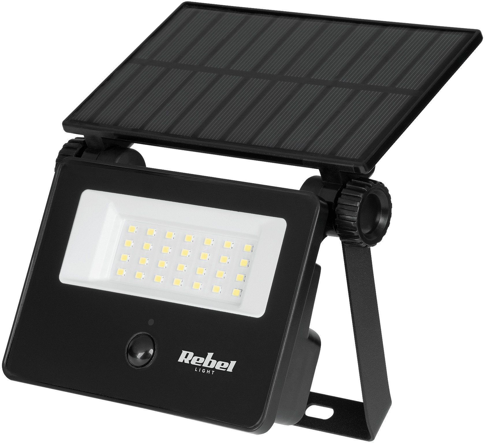 REBEL URZ3625 Solární reflektor se senzorem soumraku a pohybu, 6 W, 6500 K, 800 lm