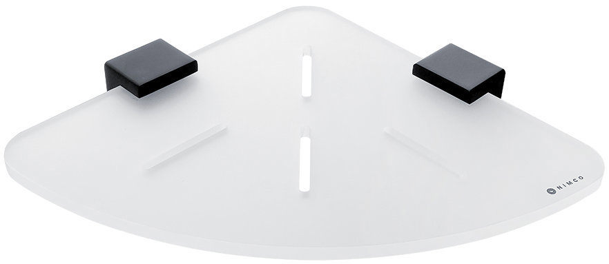 Nimco Police do koupelny a sprchy rohová – plexisklo černá Kibo Ki-X208-90