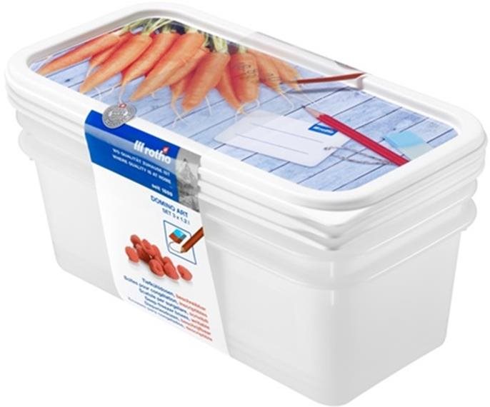 Rotho Domino sada dóz do mrazničky 3 x 1,2 l