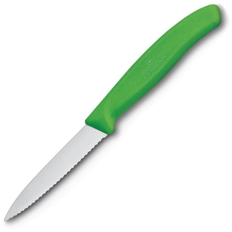 Victorinox Ořezávací nůž zoubkovaný zelený 8 cm