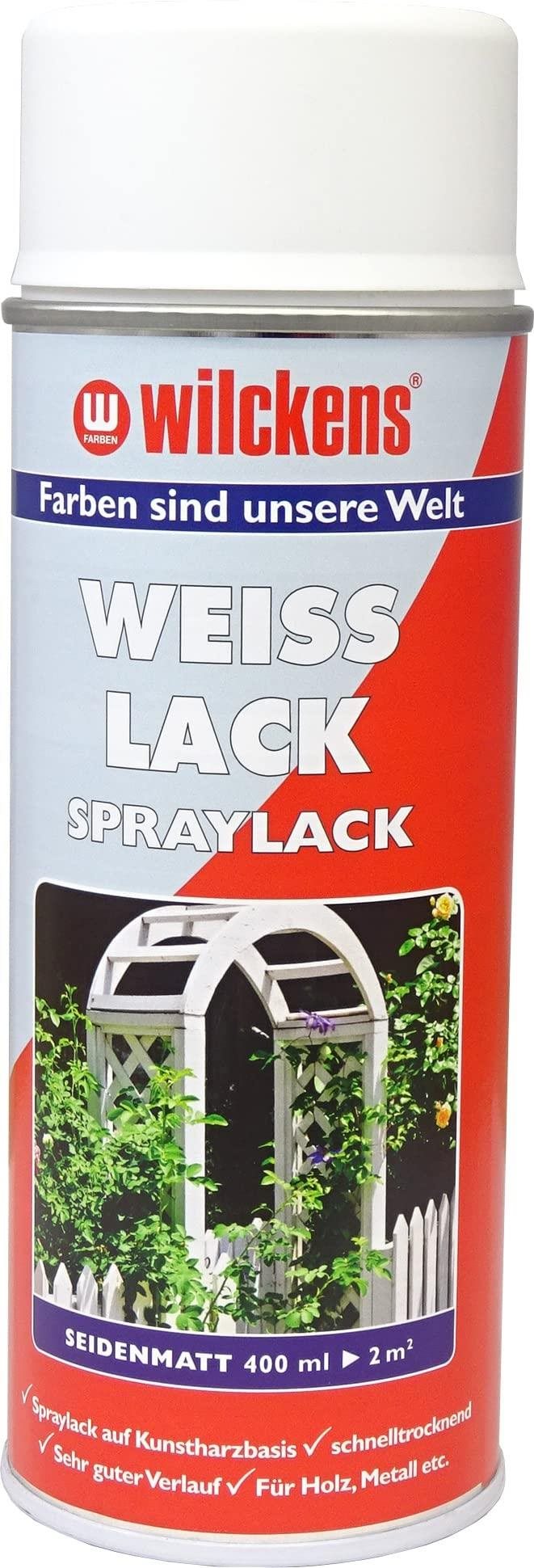 Wilckens Bílá barva ve spreji polomatná Weisslack Spray Seidenmatt 400ml