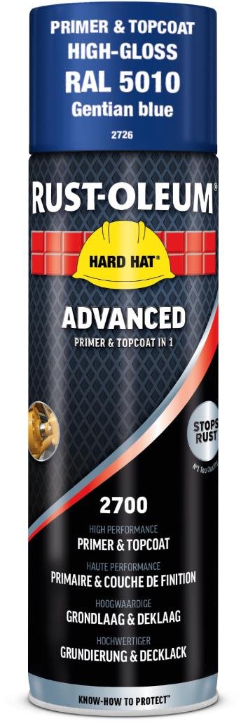 Rust-Oleum Samozákladující průmyslová barva ve spreji Hard Hat® Advanced 2v1, modrá