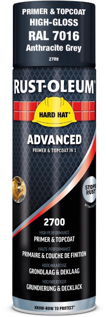 Rust-Oleum Samozákladující průmyslová barva ve spreji Hard Hat® Advanced 2v1, šedá II