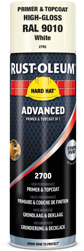 Rust-Oleum Samozákladující průmyslová barva ve spreji Hard Hat® Advanced 2v1, bílá II