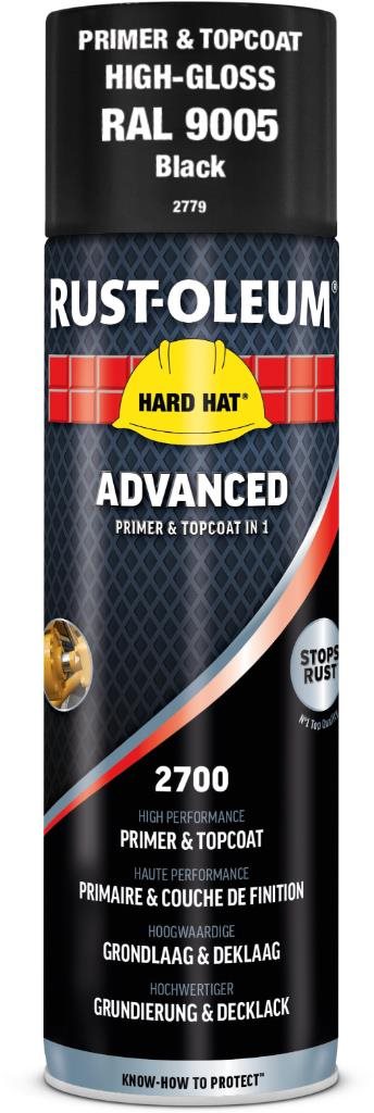 Rust-Oleum Samozákladující průmyslová barva ve spreji Hard Hat® Advanced 2v1, černá