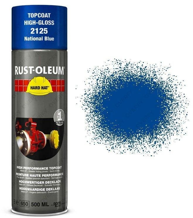 Rust-Oleum Modrá matná barva ve spreji HARD HAT Topcoat 500 ml