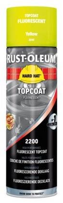 Rust-Oleum Fluorescenční barva ve spreji HARD HAT® Topcoat Fluorescent 500 ml, žlutá