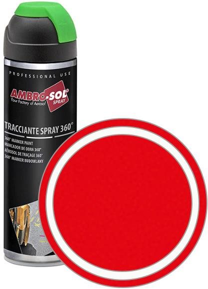 AMBRO-SOL Značkovací barva ve spreji 360° MARKER PAINT 500 ml, červená