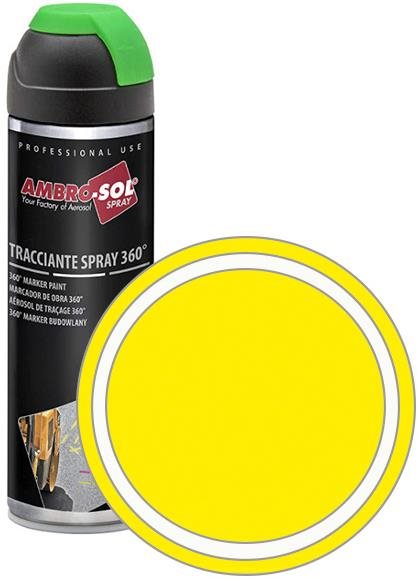 AMBRO-SOL Značkovací barva ve spreji 360° MARKER PAINT 500 ml, žlutá