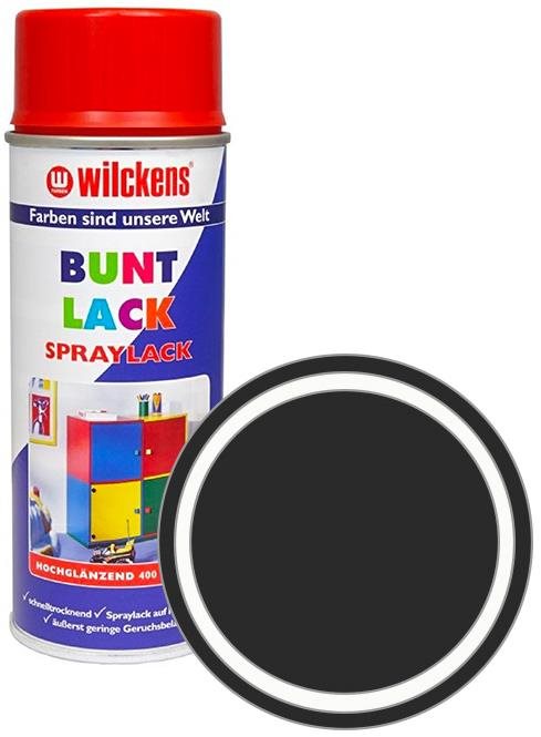 Wilckens Syntetická vrchní barva ve spreji vysoký lesk 400 ml černá, WI.16090500140