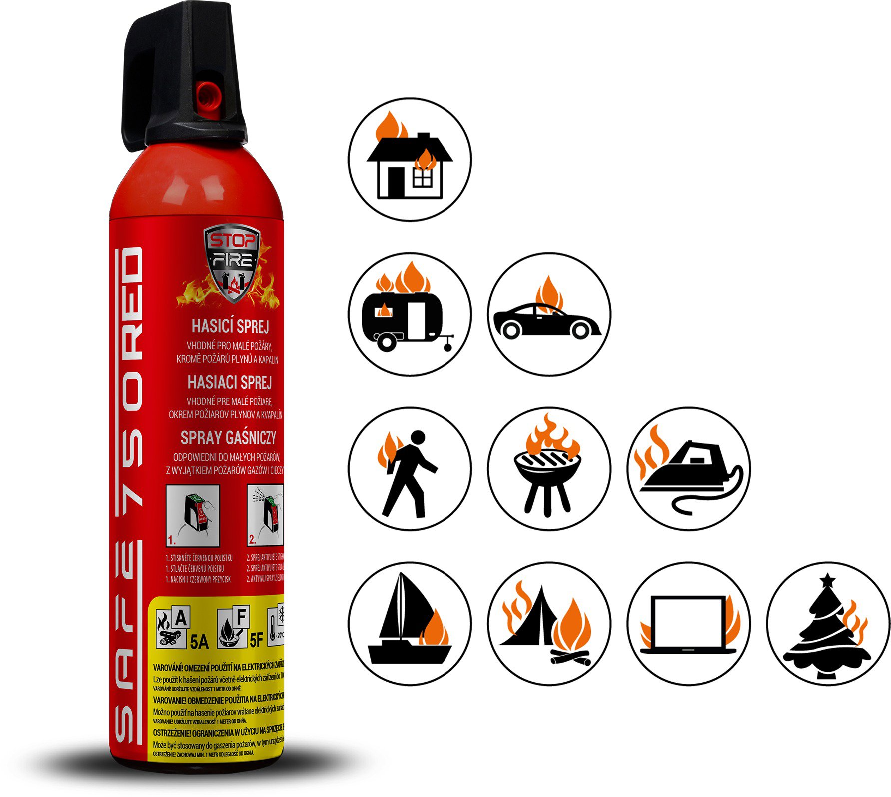 SAFE HOME Hasicí sprej Safe 750 Red