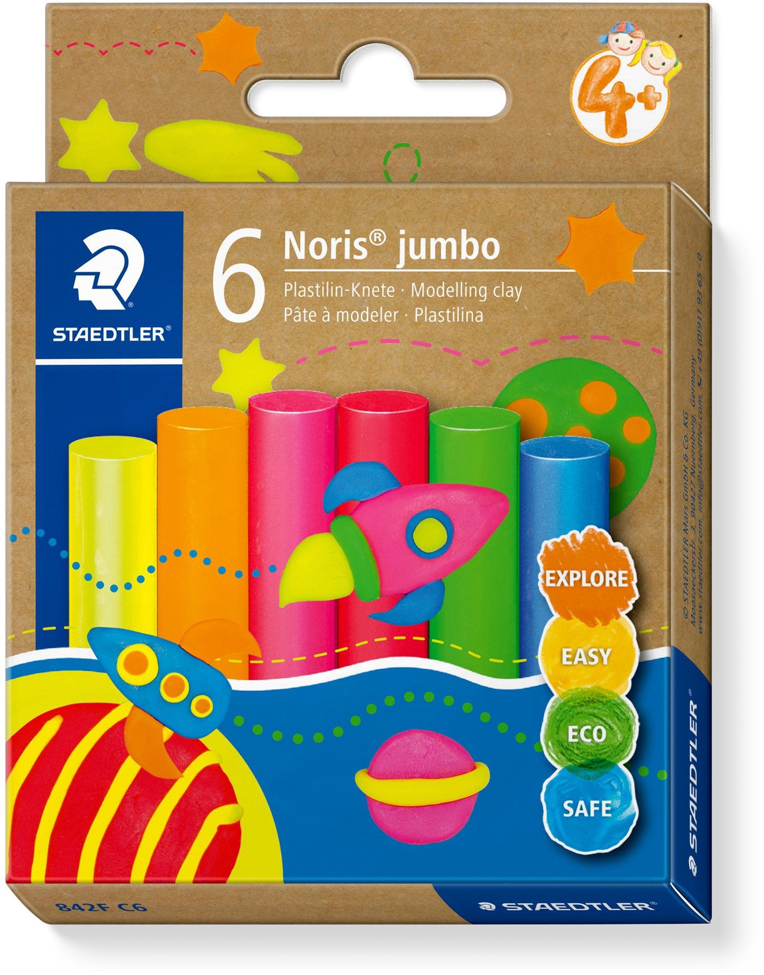 STAEDTLER Plastelína 6 neonových barev