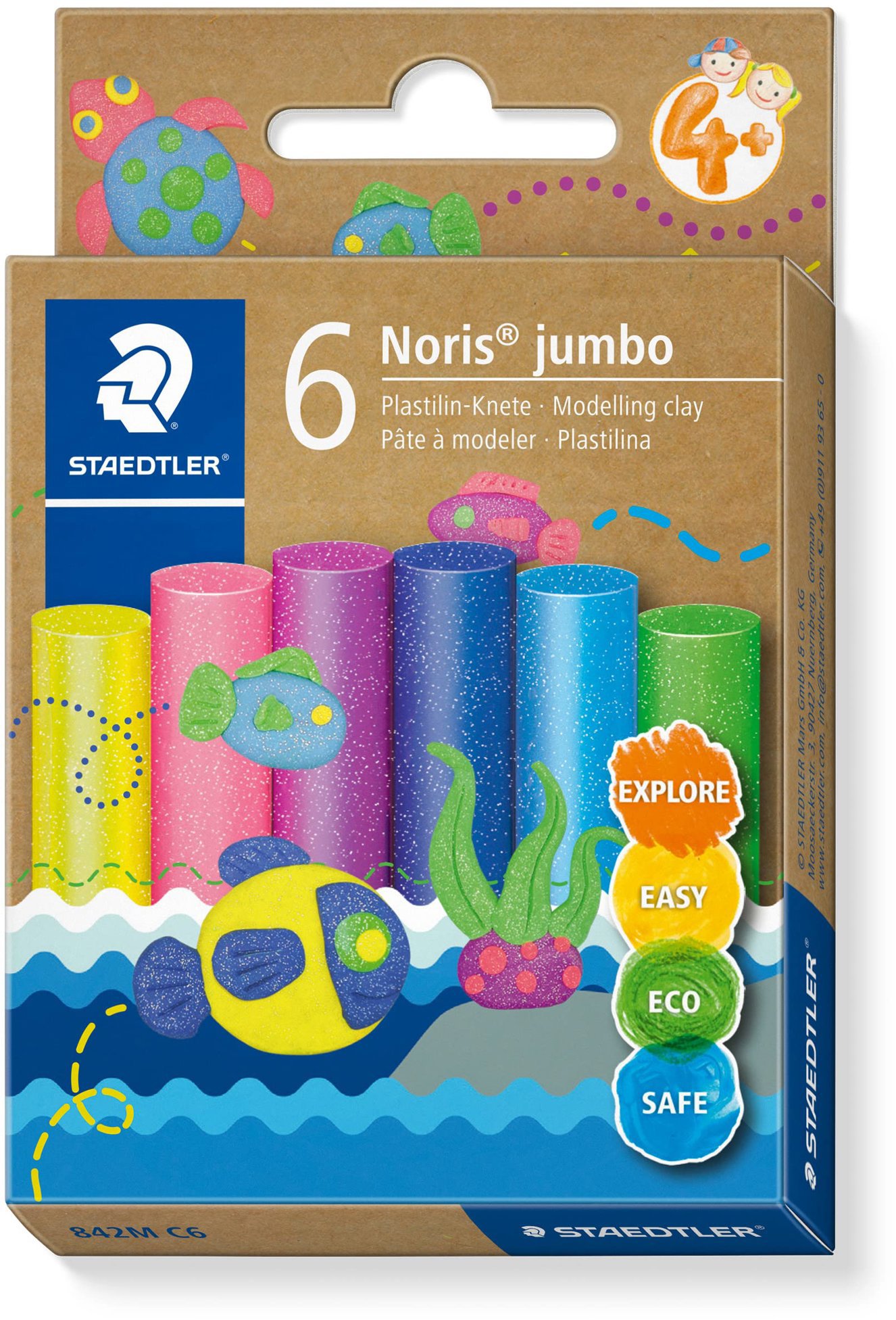 STAEDTLER Plastelína 6 třpytivých barev