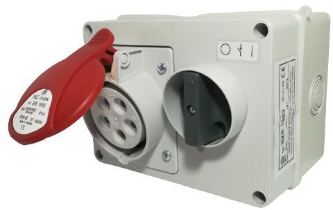 SEZ-CZ Blokovaná zásuvka se spínačem 400 V, IP 44, 32 A, 5-pól