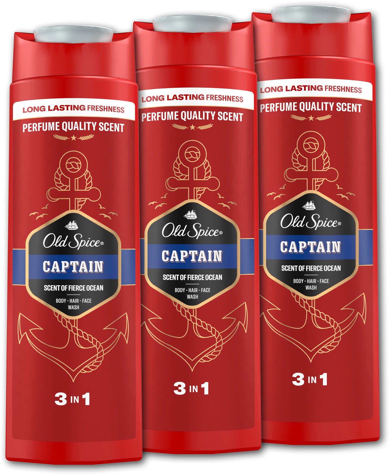 OLD SPICE Captain 3v1, 3× 400 ml