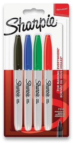 SHARPIE Fine, 4 základní barvy