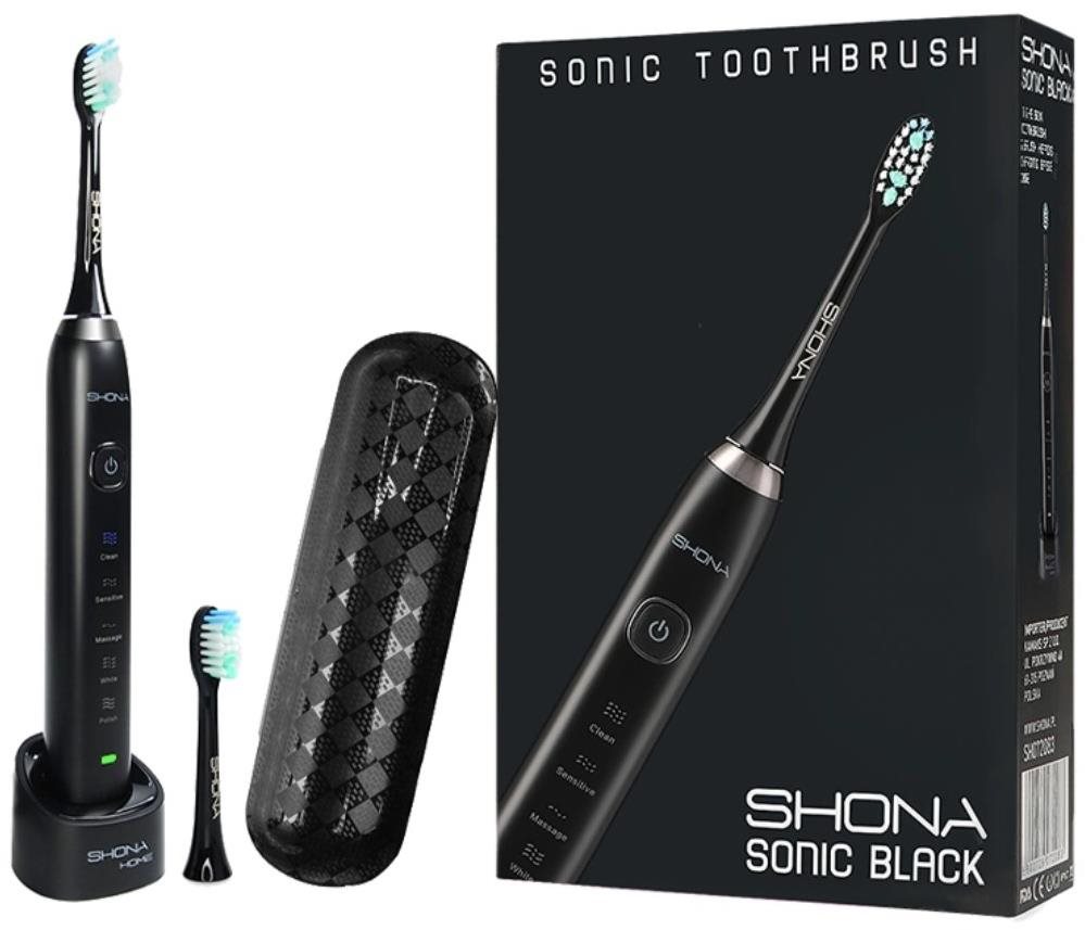 SHONA SONIC černý - 5 režimů/2 nástavce/800 mAh