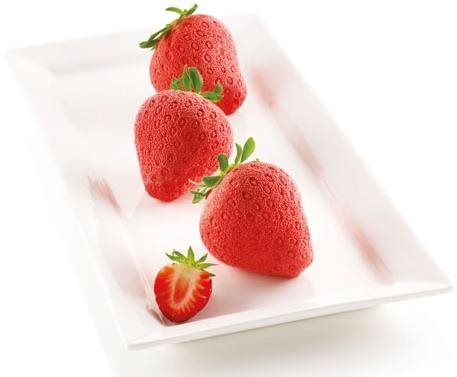 Silikomart Silikonová pečicí forma na mini dortíky Silikomart Fragola E Panna 6ks | jahody
