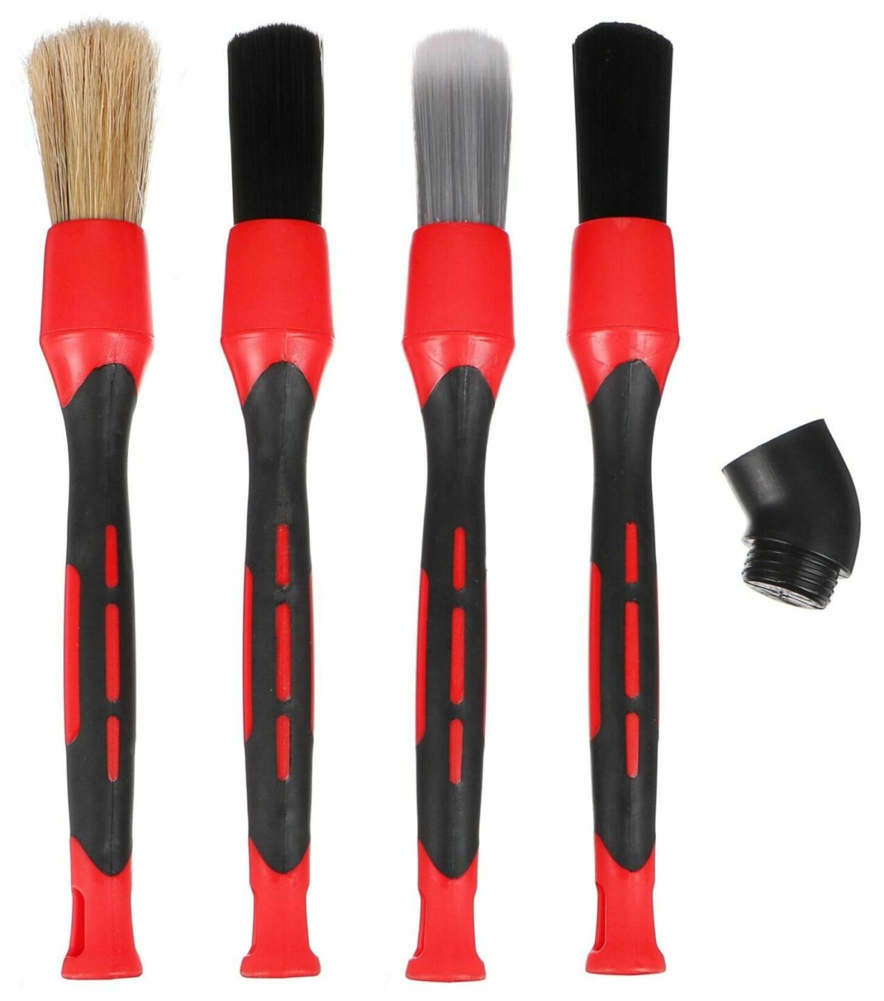 SIXTOL Sada precizních štětců s vyměnitelnými nástavci pro čištění auta CAR DETAILING BRUSH 4