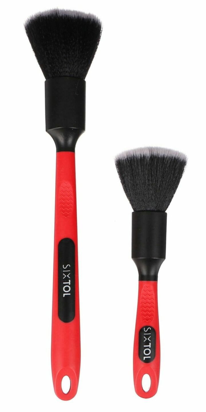 SIXTOL Sada precizních štětců pro čištění auta s ergo rukojetí CAR DETAILING BRUSH 2 PRO, 2 ks