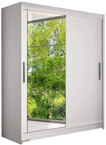 Nejlevnější nábytek Tabari VI, bílý mat/zrcadlo, šířka 150 cm