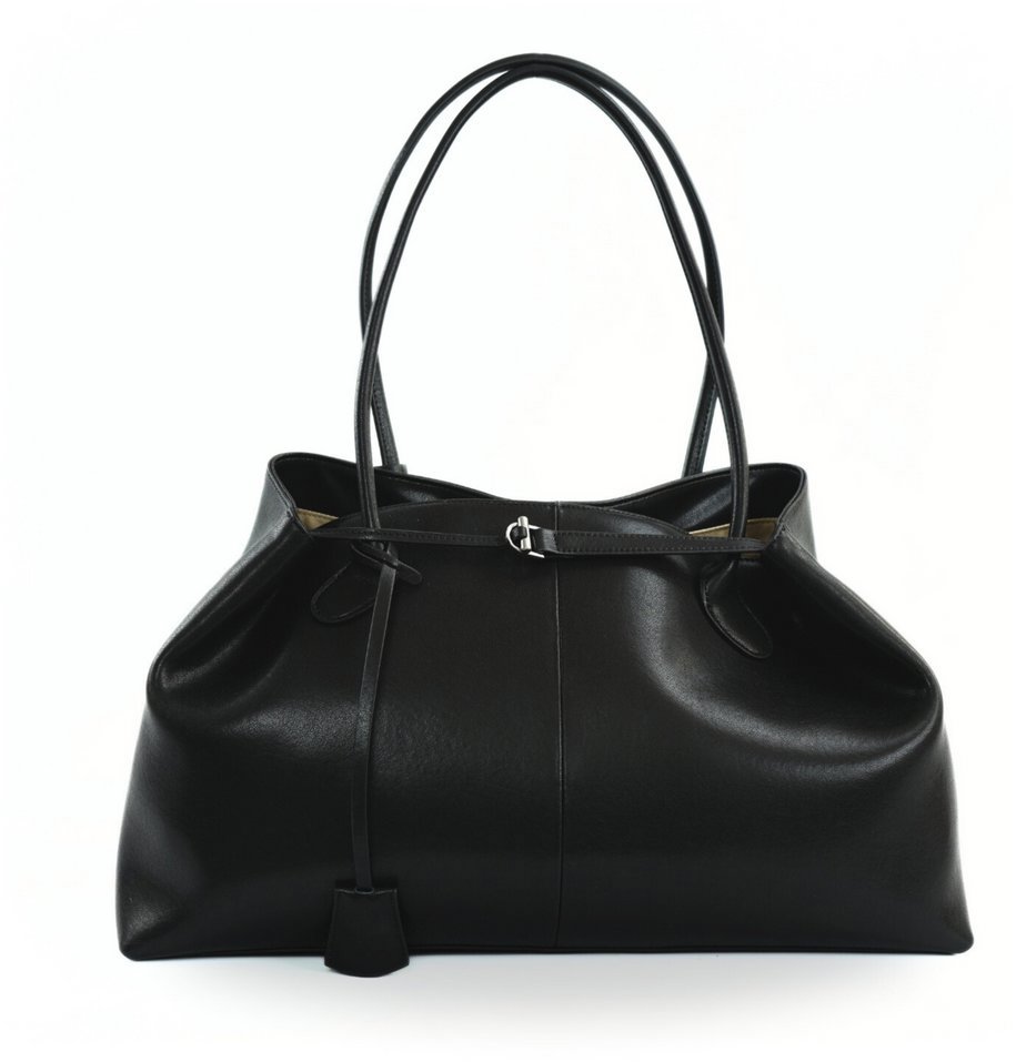 Solier kožená kabelka FL37 černá shopper