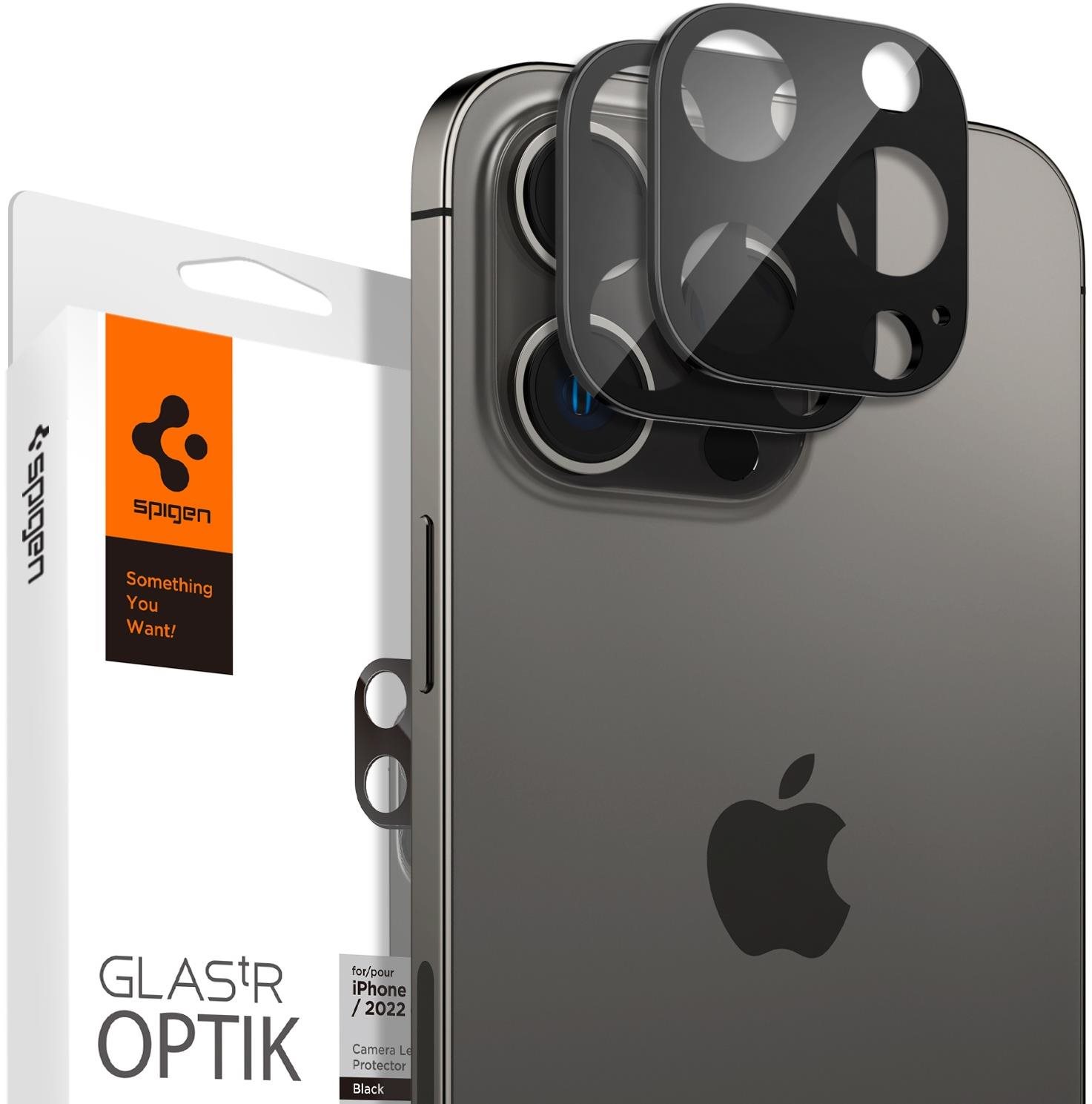 Spigen Glass tR Optik 2 Pack Black iPhone 16 Pro/15 Pro/16 Pro Max/15 Pro Max