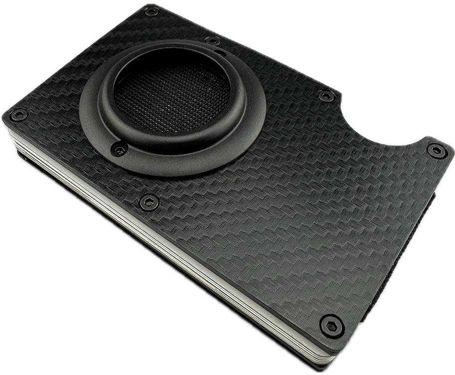 Daklos Karbonová RFID mini peněženka pro AirTag s klipem carbon, černá
