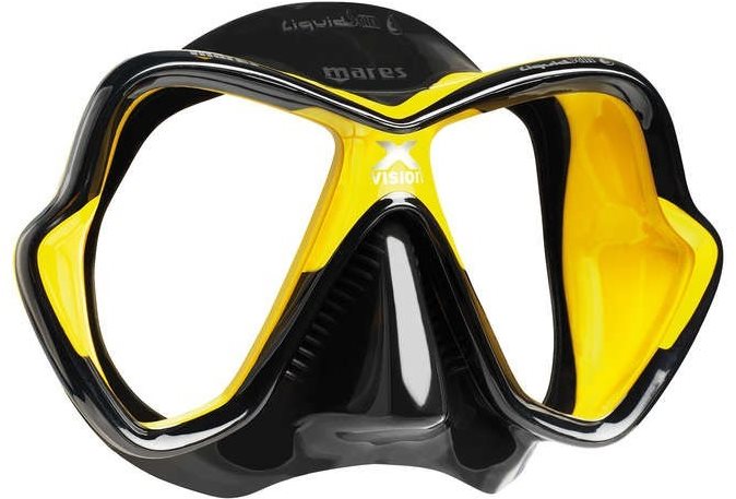 Mares X-Vision Ultra Liquidskin, černý silikon, žlutý rámeček