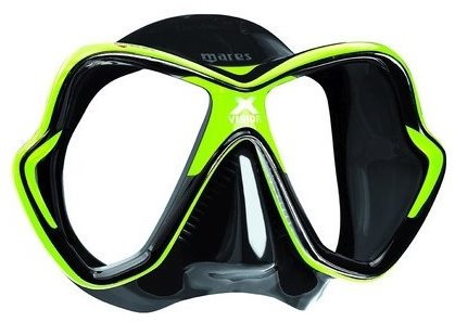 Mares X-Vision, černý silikon, zelený rámeček