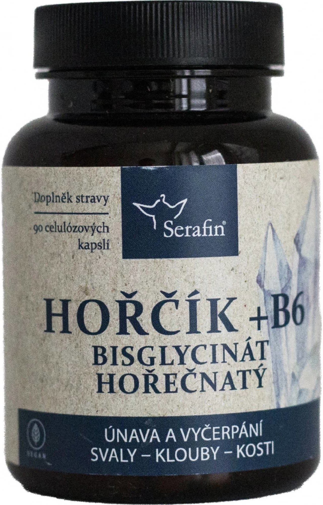 Serafin Hořčík + B6 přírodní bylinné kapsle, 90 tobolek