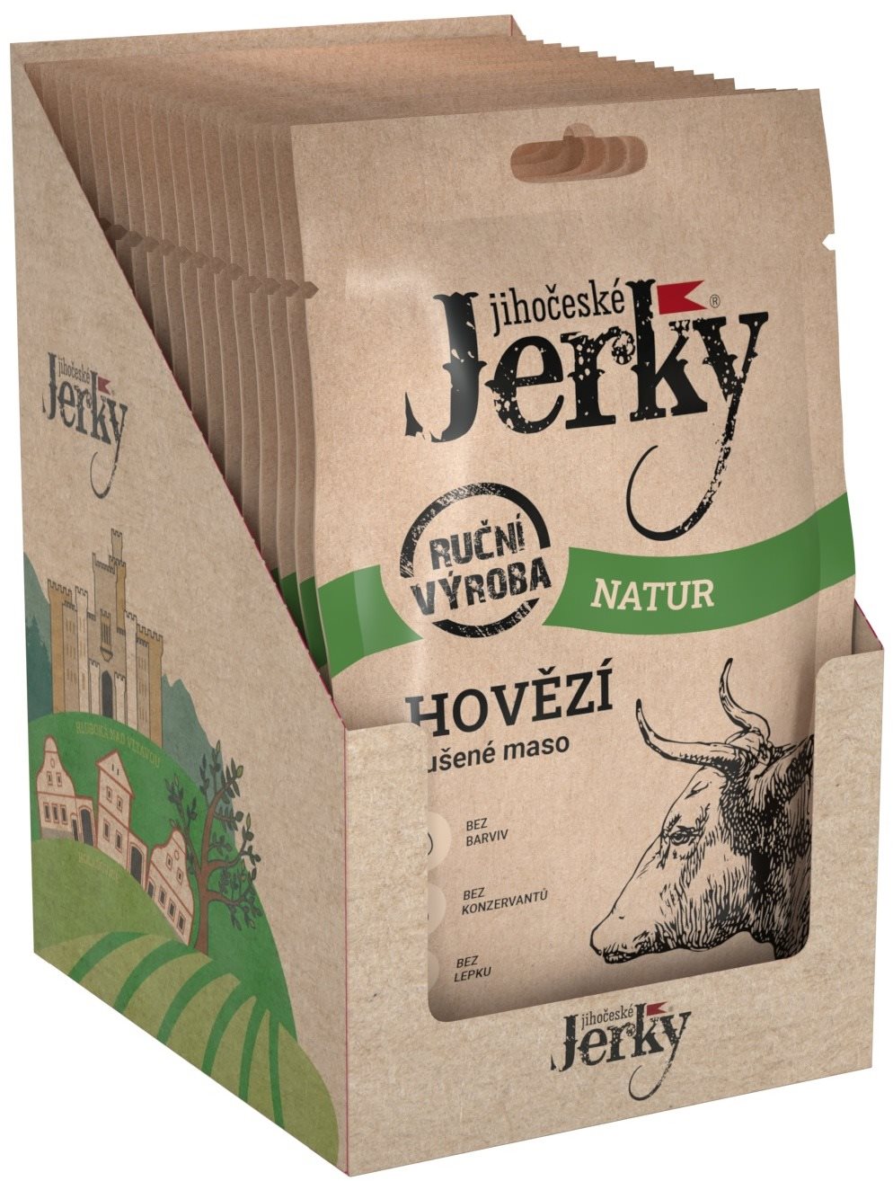 Jihočeské Jerky Hovězí natur 400 g (20 x 20 g)