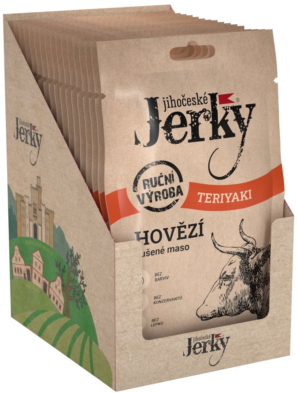 Jihočeské Jerky Hovězí teriyaki 400 g (20 x 20 g)