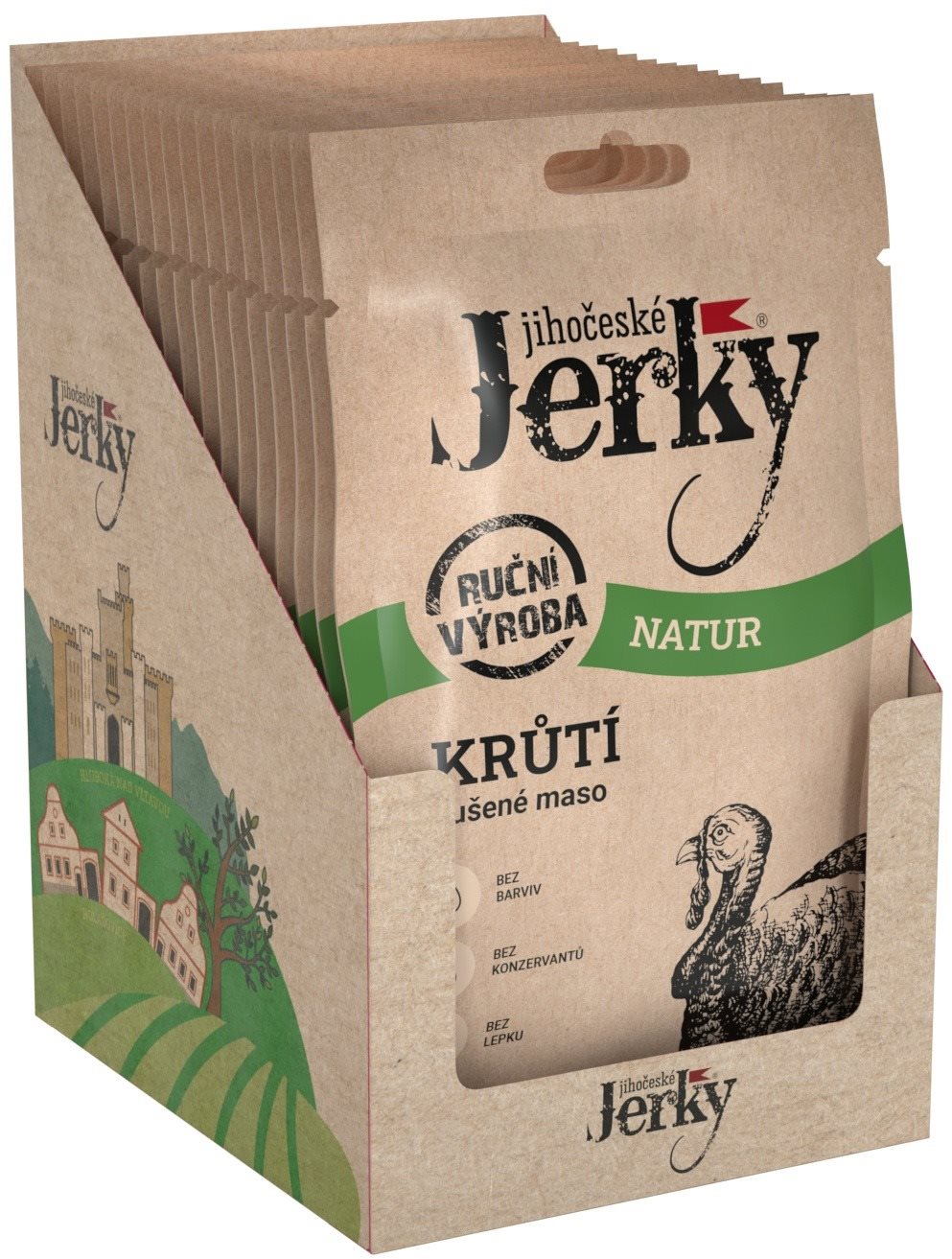 Jihočeské Jerky Krůtí natur 400 g (20 x 20 g)