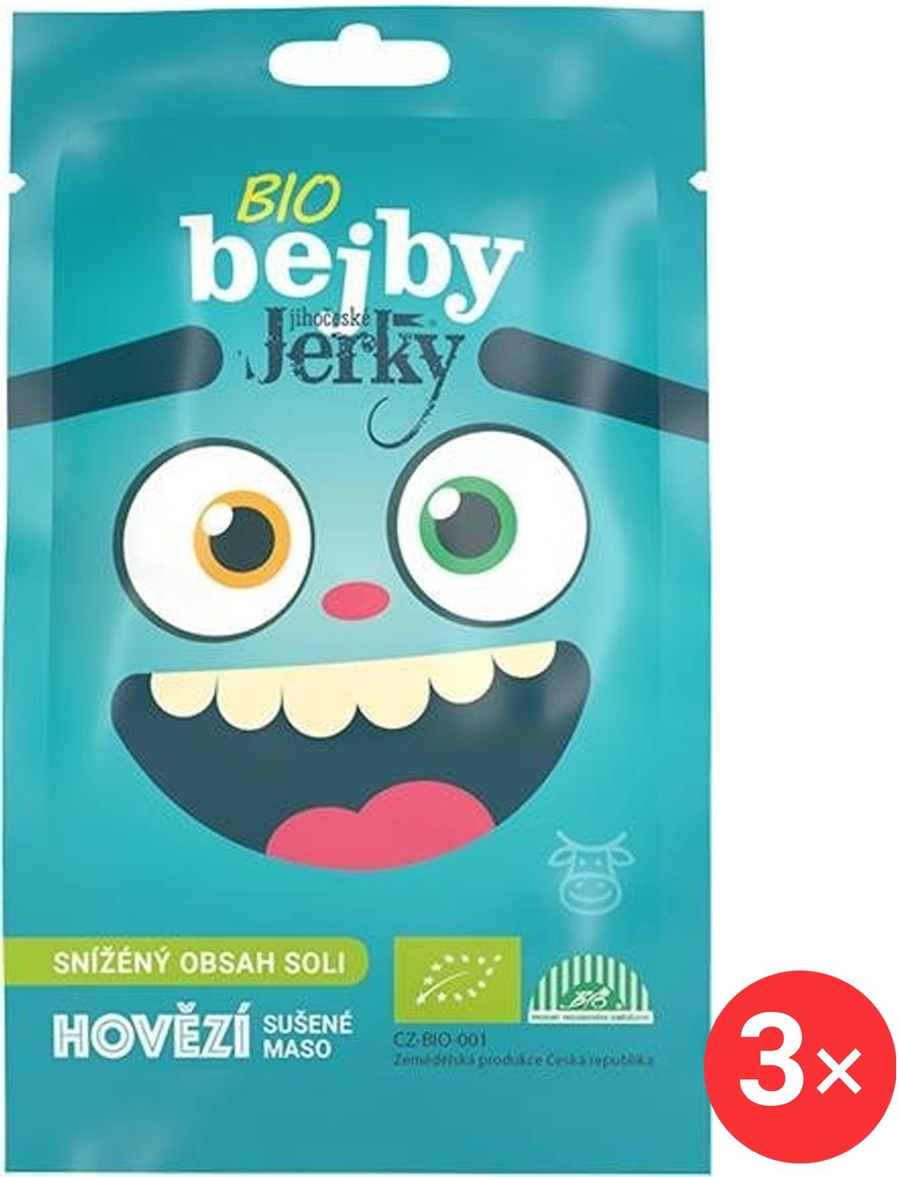 Jihočeské Jerky Bio bejby hovězí 3 x 20 g