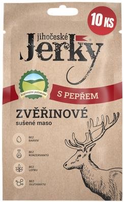 Jihočeské Jerky Zvěřinové s pepřem 200 g (10 × 20 g)