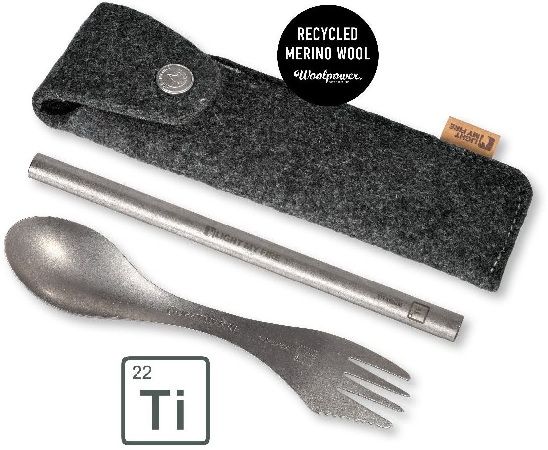Light My Fire Spork´n Straw Kit Titanum in Merinowool Case