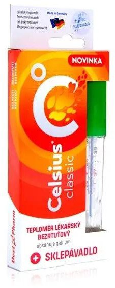 Celsius Classic teploměr lékařský bezrtuťový + sklepávadlo