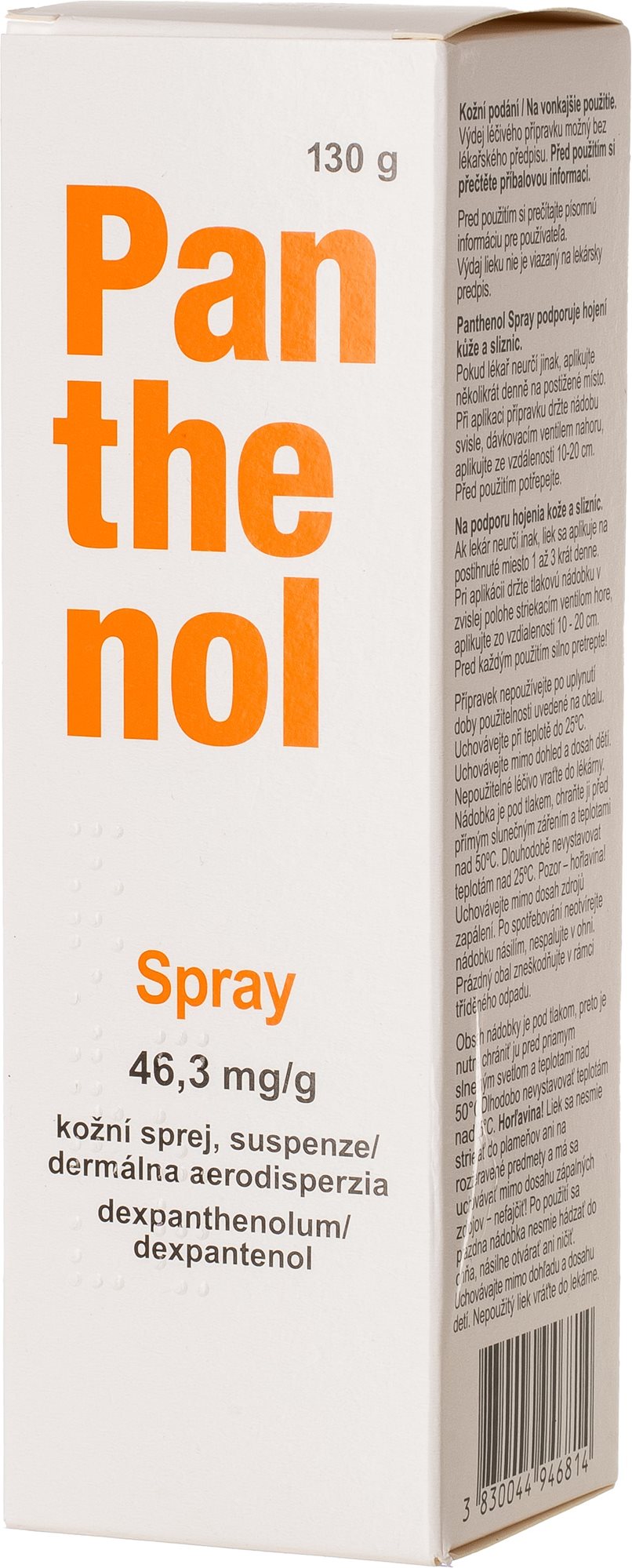 Panthenol sprej 46,3 mg/g dermální sprej, suspenze 130 g
