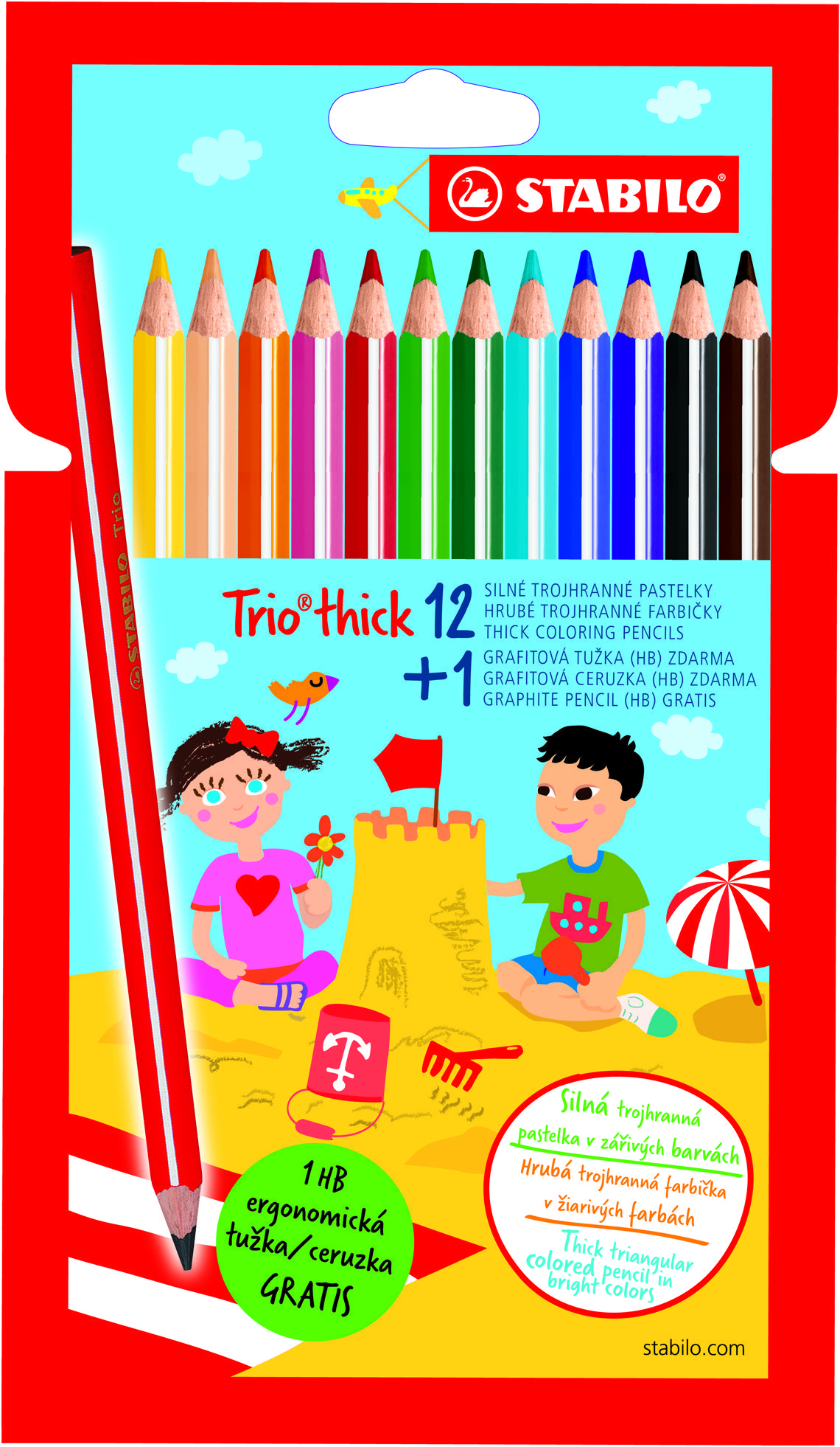 STABILO Trio thick 12 barev + 1 tužka (HB)