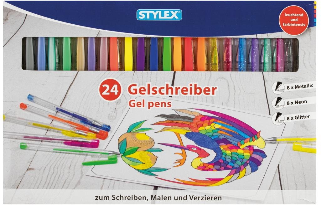 Stylex Sada gel pens, 24 barev