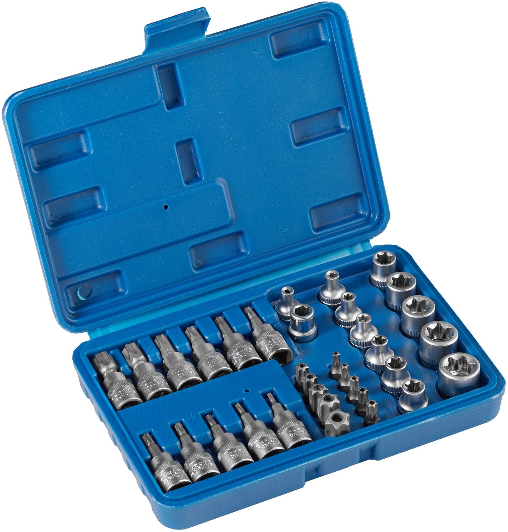 Nástavce Torx sada 34 dílná, modrá