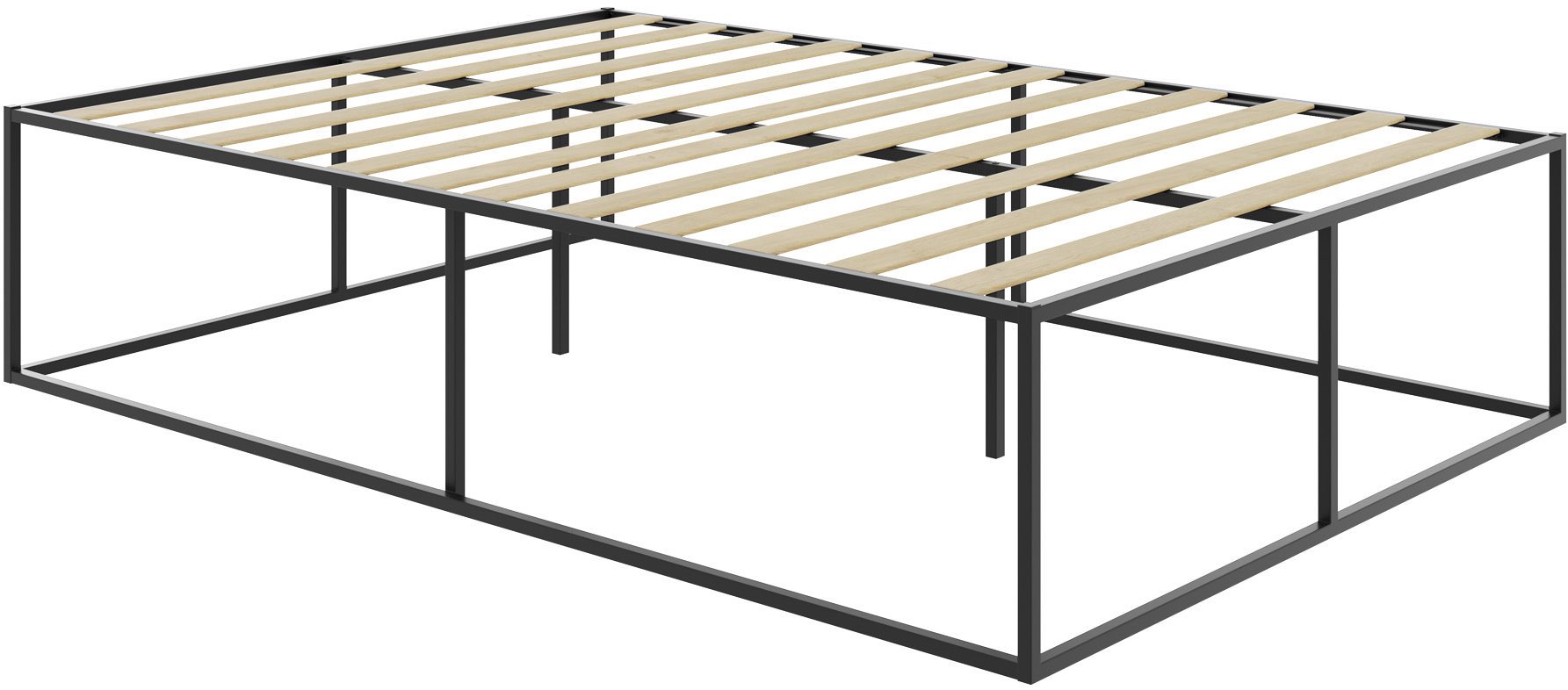 TecTake Kovová postel Kyoto s lamelovým roštem 140 × 200 × 46,5 cm, 250 kg