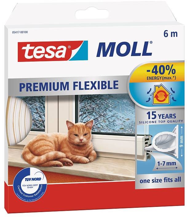 TESAMOLL Silikonové samolepicí těsnění, 6m, bílá
