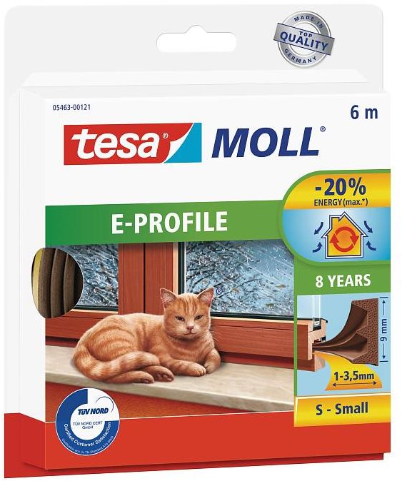 tesamoll Gumové těsnění, hnědé, E profil, 6m