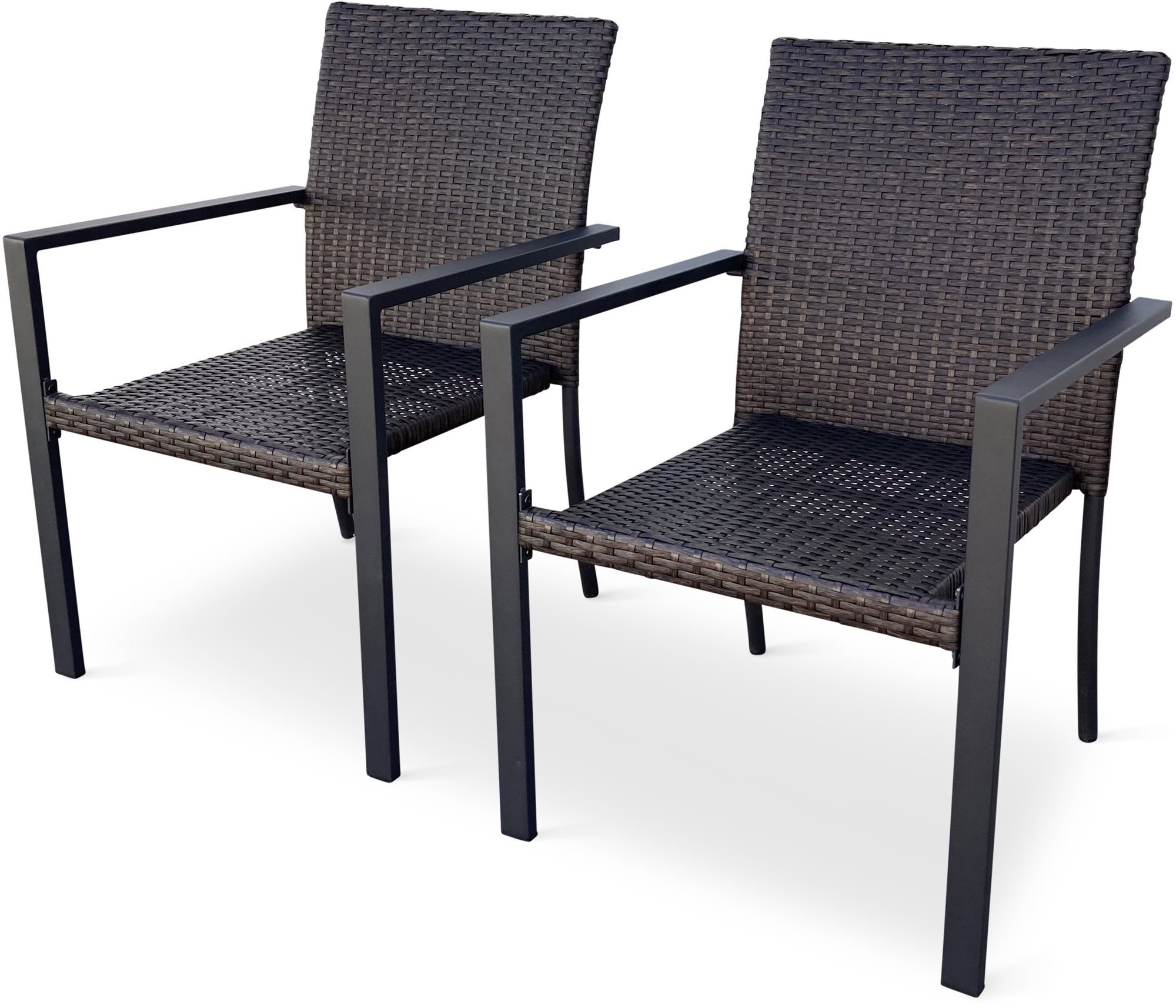 NOELA Zahradní židle stohovací WICKER PAT ratan, 2ks